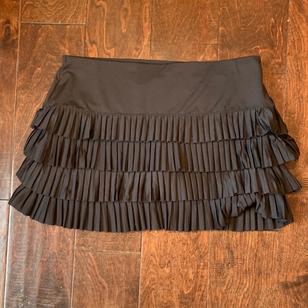 Lucky in Love Black Tiered Mini Skirt